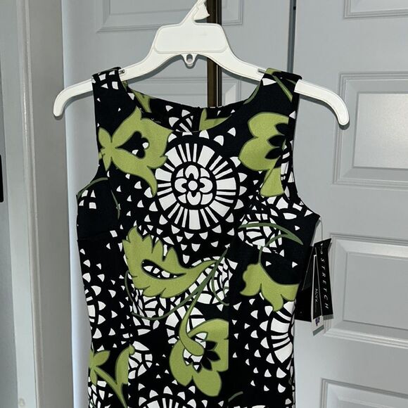 ALYX black and green print dress size 6P NEW - Picture 2 of 7